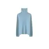 Suéter de Punto de Lana sin Costuras de una Sola Pieza para Mujer, Top Básico de Cuello Alto, Nuevo Suéter de Punto Ajustado para Otoño