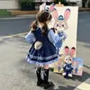 Conjunto de Falda de Mezclilla para Niñas Estilo Primavera y Otoño Elegante Vestido sin Mangas para Niños Capa Base Manga Larga Ropa de Dos Piezas Moderna