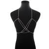 Europeu e Americano Sexy Joias Sexy Cruz strass Corrente do peito Bohemian Beach Colar Full Diamond Body cadeia de corrente