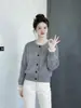 Cardigan de Tricô Delicado Estilo Chanel Preguiçoso com Renda para Mulheres Popular Super Bonito Cardigan de Tricô Emagrecedor