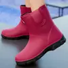 Botas de lluvia de media pantorrilla para pareja transfronteriza para hombres y mujeres, zapatos de goma resistentes al desgaste para exteriores para lavado de autos, estilo deportivo, zapatos slip-on impermeables y antideslizantes