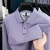 Camisa Polo Masculina de Manga Longa com Gola Lapela 100% Algodão Casual Tops Masculinos Piqué Bordado Camiseta 100% Algodão para Homens