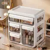 Caixa de Armazenamento de Cosméticos Tipo Gaveta Multifuncional Caixa de Armazenamento para Mesa de Maquiagem Desktop Prateleira Multicamadas para Batom Skincare