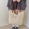 Bolsa Feminina Grande Capacidade 2026 Nova Versátil Ombro Férias na Praia Palha Trançada Bolsa Tote para o Dia a Dia