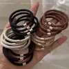 Diadema Elástica Negra para el Cabello para Mujer Estilo Coreano Sencilla Goma para el Pelo Cuerda Elástica Duradera para Cola de Caballo Tocado Flexible