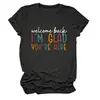 Amazon Ebay Sitio Independiente Moda Versátil Elegante Mujer Bienvenida de Vuelta SOY Camiseta de Cuello Redondo Manga Corta