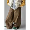 Pantalones Casuales para Niños Colección Otoño 2026 Pantalones Cargo con Bolsillos Laterales Pantalones Casuales Sueltos de Pierna Ancha con Cintura Elástica para Niños