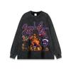 Retrato de rap hip hop americano impresso camiseta de manga comprida homens e mulheres vintage retro high street angustiado assentamento camiseta