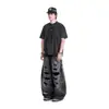 Moda Masculina Tendencia Nuevo Streetwear Retro Lavado Rasgado Suelto Pantalones de Mezclilla Gótico Y2K Ropa