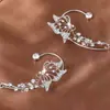 Colgante de Mariposa de Diamante para Oreja Sin Agujeros Se Puede Usar Efecto Oreja de Elfo Versátil Pequeño Fresco Moda Dama Pendientes Elegantes Mujer