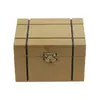 Suministro de Caja de Empaque de Madera para Joyería Caja de Almacenamiento de Madera Cerradura Tapa Caja de Madera Pino de Escritorio Retro Caja Pequeña de Madera
