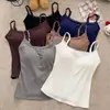Chal de Tirantes con Diseño de Botones para Mujer Versátil con Almohadillas de Sujetador Incorporadas Adelgazante Favorecedor Se Puede Usar por Fuera Hermosa Espalda Capa Interior Top Cómodo
