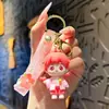 Chaveiro Fofo de Casal de Primavera Pequeno Pingente Boneca de Borracha Macia Pingente de Mochila Cp Decoração de Bolsa Chaveiro de Casal