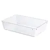 Organizador de cajones combinable libremente, juego de cajas de almacenamiento de plástico transparente para la organización del hogar, la cocina y el escritorio