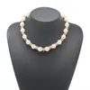 Gargantilla clásica popular con cuentas de perlas artificiales transfronteriza, accesorio de pulsera simple estilo Ins de CCB dorado para mujer