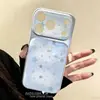 Funda de Teléfono de Resina con Ventana Galvanizada Estilo Estrella Azul Degradado Doble Cara Adecuada para iPhone 16 Pro Max Apple 17