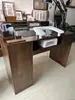 Gabinete Vintage de Madera Maciza para Uñas, Gabinete de Almacenamiento y Exhibición de Uñas Estilo Antiguo, Gabinete de Almacenamiento de Piso para Esmaltes de Uñas de Salón de Uñas