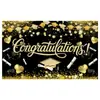 Nuevo telón de fondo de globos negro y dorado para escenario de temporada de graduación transfronteriza, decoración de birrete de graduación, pancarta de temporada de graduación para fiesta universitaria
