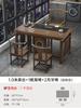 Conjunto de Mesa y Sillas Pequeñas para Balcón de Apartamento, Mesa de Café de Madera Maciza Estilo Chino Nuevo para Oficina, Una Mesa y Cinco Sillas para Uso Doméstico, Adecuado para Preparar Té