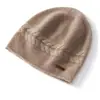 Cachemira Otoño/Invierno 2026 Nuevo para Mujer de Gama Alta Color Sólido Tejido para Exteriores Cálido Moda Pesado Cable Grueso Gorro Casual