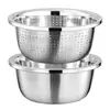 Juego de Cuenco para Cocinar de Acero Inoxidable 316L, Recipiente Engrosado para Condimentos, Cuenco Profundo de Acero Inoxidable, Cuenco para Lavar Verduras, Cuenco Grande y Cuenco para Mezclar Masa
