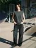 Camisetas Vintage Lavadas y Desgastadas Jingwei Smart Chain para Mujer, Chalecos sin Mangas al por Mayor y Hechos a Medida, Exclusivamente para Verano, Disponibles para Venta Transfronteriza.