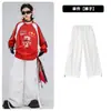 Ropa de Calle de Baile Urbano para Niños Niños Hip-Hop Festivo Rojo No. Traje de 7 piezas para Niños Hip-Hop Atuendo de Año Nuevo para Actuación