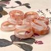 Atacado do Fabricante Venda Quente Transfronteiriça Anel Flor de Pessegueiro de Seda Dourada e Jade Anel Liso de Jade Rosa Anel Feminino Atacado