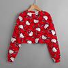 Sudadera de cuello redondo con ombligo Stiewell Corta de cuello redondo Sudadera 3D Dibujos animados Primavera y Otoño