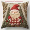 Funda de Cojín Decorativo Papá Noel Muñeco de Nieve Reno Impresa por un Lado para Navidad Invierno Sala de Estar Sofá Dormitorio