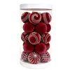 Juego de 6 bolas de Navidad de terciopelo burdeos de 6 cm, adorno colgante decorativo para ambiente festivo