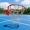 Suministro de Redes Personalizadas para Aro de Baloncesto: Red de Baloncesto Metálica de Acero Inoxidable con 12 Anillos para Exteriores, Red de Cadena de Baloncesto, Montaje en Pared