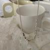 Colar de Prata Esterlina 925 com Pedra Pequena de Polígono Irregular Estilo Coreano Feminino Tendência ins Estilo Celebridade da Internet de Luxo Leve