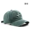 Gorra de béisbol tridimensional lavada estilo retro con protección solar, visera grande en forma de cruz, bordado estilo americano desgastado y parte superior suave
