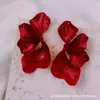 Brincos de Metal Cdd de Alta Qualidade com Design de Pétalas para Mulheres, Brincos Coloridos da Moda e Únicos, Acessórios de Orelha de Luxo Leve e Elegantes, Direto da Fábrica de Origem