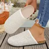Medias Pantuflas de Verano Transpirables para Mujer, Sandalias Cerradas Perforadas para Exteriores, Chanclas de Playa, Pantuflas Casuales para Mujer
