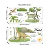 Mup1859 Dinosaurio Acuarela Planta de Dinosaurio Pegatinas de Pared Habitación de Niños Decoración de Fondo de Educación Temprana Transfronterizo Removible
