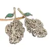 Pendientes de Hoja Hueca de Circonita Estilo Europeo y Americano Aguja de Plata de Alta Resistencia, Pendientes de Nicho Lujosos y Exquisitos, Pendientes de Lujo Ligero de Gama Alta para Mujer