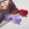 Gafas de Sol de Corazón de Melocotón de Una Pieza, Gafas de Corazón, Gafas de Sol de Una Pieza con Forma de Corazón sin Montura de Color Gelatina