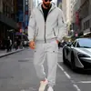Item de Outono Americano Popular para Venda Transfronteiriça da Amazon 2026, Levemente Elástico, Malha 100% Poliéster, Conjunto Casual Simples com Capuz Masculino