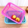 Cesta de drenaje cuadrada de plástico para seda al por mayor, cesta de drenaje para cocina doméstica, suministro para tiendas de 2 yuanes, cesta de almacenamiento de frutas, plato de frutas al por mayor