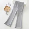 Ropa Nueva de Primavera y Otoño para Mujer y Niños Color Sólido Holgada Deportiva Casual Cintura Media Pantalones de Campana Nuevos Pantalones Largos Holgados