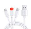 Cabo de dados Geek 120W em liga de zinco super rápido, um para três, para carregamento de celular Apple Huawei Android
