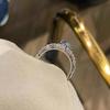Anillo de Diamantes de Alto Carbono Seiko Color Santa María Artificial Diamante Aguamarina en Forma de Corazón Lujo Ligero Corte Flor de Hielo Anillo de Amor para Mujer