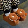 Pantuflas de algodón para niños estilo dona, para otoño e invierno, unisex, cálidas y con forro de felpa, para usar en interiores, a juego para padres e hijos, y pantuflas para bebé con talón cerrado.