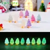Comercio exterior transfronterizo paisaje micro adorno de árbol de Navidad miniatura accesorios para hacer nieve manualidades de resina adornos pequeños luminosos
