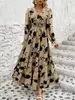 Ropa de Mujer Europea y Americana en Stock Amazon Aliexpress Transfronterizo Tk Primavera y Otoño Nueva Moda Estilo Francés Vestido de Manga Larga para Mujer