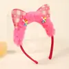 Tiara Infantil Orelhas de Gato Manchas de Pelo de Coelho Flor de Cinco Pétalas Colorida