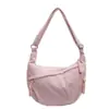 Bolsa de Ombro de Veludo Cotelê Moda Feminina Bolsa Transversal Grande Capacidade Cor Sólida Bolsa de Tecido Simples para o Trabalho Estudante Bolsa de Aula