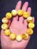 Pulseras de Cera de Abeja Antigua Optimizadas para Hombres y Mujeres, Oro Grasa de Pollo Trenzado Miel Porcelana Blanca Flor Flotante Pulsera de Ámbar Cuentas Redondas Joyería de Pareja